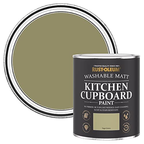 Image of Rust-Oleum Green Kitchen Cupboard Paint in Matt Finish - Sage Green 750ml