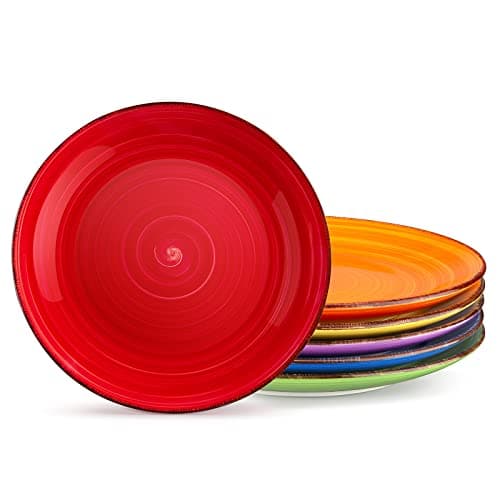 Image of vancasso Bonita Dinner Plates Set of 6, 10.5 inch Scratch Resistant Ceramic Dinnerware Set, Dishwasher and Microwave Safe, Dessert Plates, Pasta Plate, Salad Plate, for Main Course, Warm Color