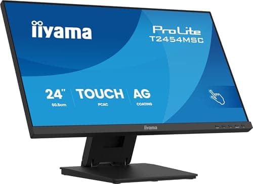 Image of iiyama Prolite T2454MSC-B3AG 60.5 cm 23.8 Inch IPS LED Computer Monitor Full HD 10 Point Multitouch InCell PCAP HDMI DP USB 3.2 Anti-Glare Coating Height Adjustment Black