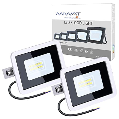 Image of Ubanner 2 Pack 220V 10W LED Flood Light,Cool White, IP68 Waterproof Super Bright Security Lights, Outdoor Floodlight for Yard, Garden, Playground, Basketball Court