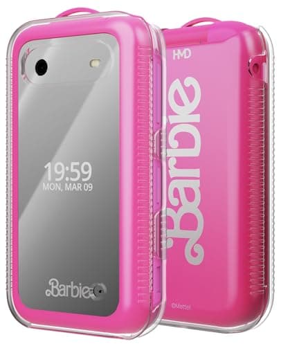 Image of Nakedcellphone Clear Case for HMD Barbie Phone (USA Version ONLY), Transparent Hard Shell Slim Cover (Screen Protection, Textured Grip)