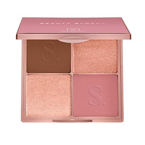 Image of Beauty Blocks 4-in-1 Face Palette from Sculpted by Aimee (Deep) - Vegan Bronzer, Blusher, Powder & Cream Highlighters to Define and Glow