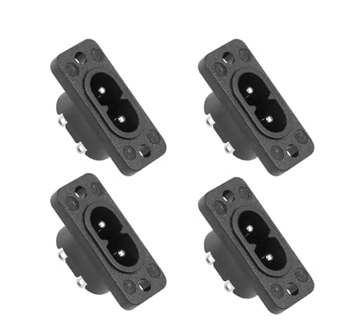 Image of YAODHAOD C8 Panel Mount Plug C7 Repair Plug IEC Inlet Module Power Connector Socket Straight 230V - 250V AC 2.5A Device Plug Socket AC Screw Mount Adapter (C8)
