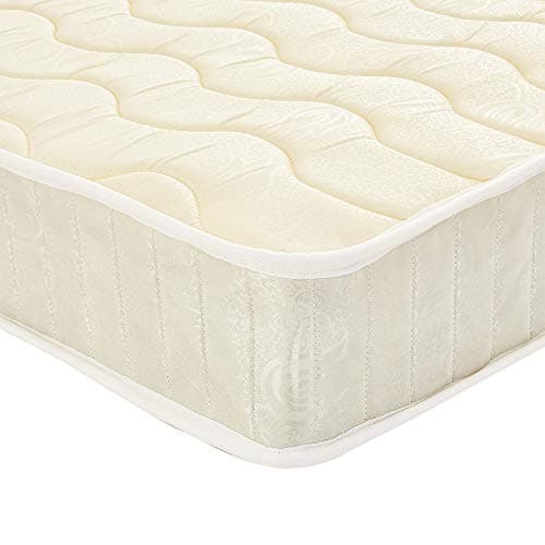 Image of Panana 4ft6 Double Mattress, Double Foam Spring Mattress Budget High Density Foam Sprung Mattress, 135 x 190 x 20cm, Cream, Wavy Pattern