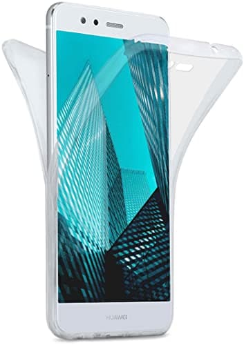Image of moex Double Case compatible with Huawei P10 Lite, Silicone, Transparent, 360-Degree Full Body/All-Round Protection, Protective Cover on Both Sides, Crystal