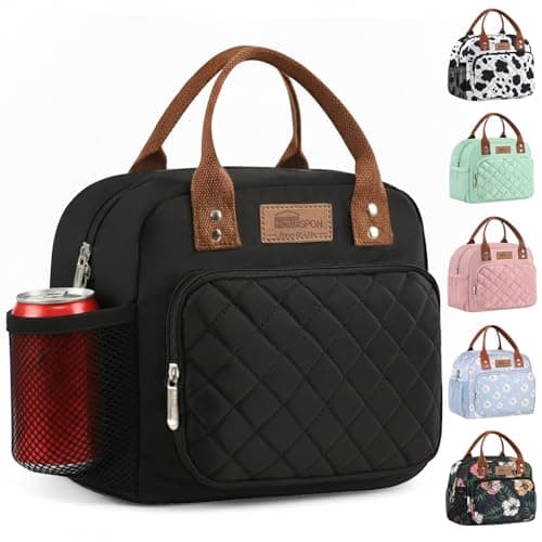 Image of HOMESPON Insulated Lunch Bag for Women Men Ladies Work Adult Cool Tote Box Container with Side Pockets
