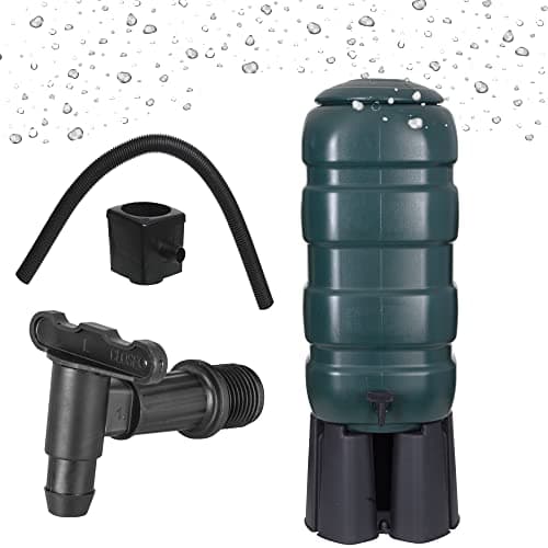 Image of 100L Slimline Garden Water Butt Set Including Tap with Stand and Filler Kit