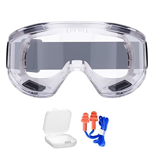 Image of AirGearPro Vision-1000 Anti-Fog Safety Goggles | Anti-Scratch Clear Safety Glasses, Eye Protection Goggles Ideal for DIY work, Sanding, Dust, Woodworking, Construction, Chemistry (1-Pack)