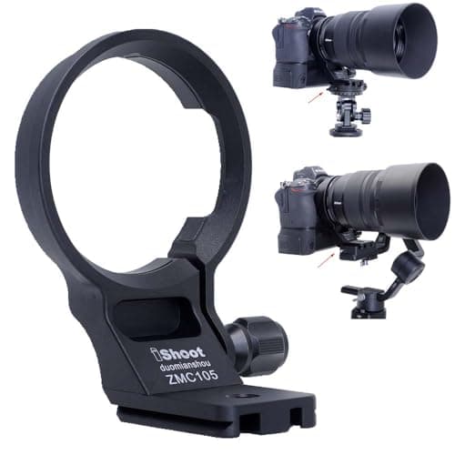 Image of iShoot Tripod Mount Ring Lens Collar Compatible with Nikon Z MC 105mm F2.8 VR S, Z 35mm F1.2 S, Z 85mm F1.2 S, Z 135mm F1.8 S Plena, Support Holder Bracket Bottom is Arca-Swiss Fit Quick Release Plate