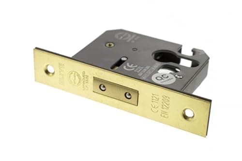 Image of Kooples Hardware Atlantic Euro Deadlock [CE] 2.5" – Mortice Door Lock Case for Euro Profile Cylinder (Polished Brass)