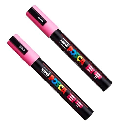 Image of Posca PC-5M Paint Marker Art Pens - 1.8-2.5mm Nib - Pink Ink (2)