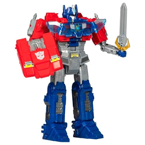 Image of Transformers One Movie Power Flip Optimus Prime (Orion Pax) Converting Action Figure, 4 Modes, 10-inch Interactive Electronic Toy, Lights & Sounds, 6+