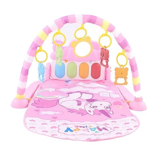 Image of shenruifa Playmat Piano Smart Stage Detachable Musical Education Infant Playmat Piano for Fitness (Pink)