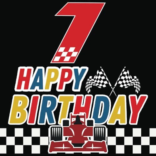 Image of 1 Happy Birthday: Birthday Guest Book Racing Car & Checkered Flag Theme Party for a 1st Year Old Party Keepsake Birthday Wishes and Messages for Girls, 50 Guests, 8.5x8.5 Inches