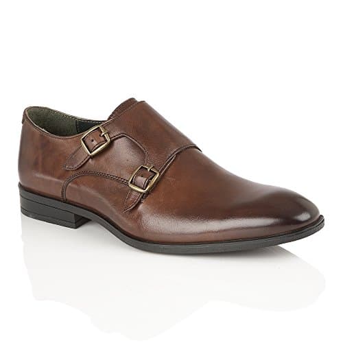 Image of Silver Street London Men's Bourne Monk Formal/Office Leather Shoe (7 UK, Brown)