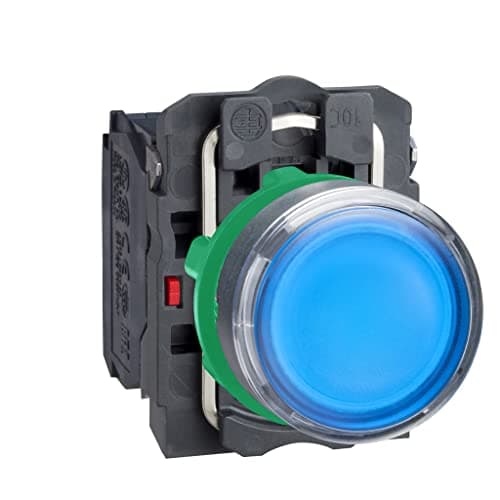 Image of Schneider Electric Harmony XB5 - Illuminated Push Button Switch, Plastic, Spring Return, 1NO + 1NC, 24 V AC/DC, 22 mm Mount, Flush Operator Profile, XB5AW36B5, Blue