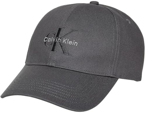 Image of Calvin Klein Men’s Embroidered Baseball Cap, Grey (Charcoal Gray), One Size
