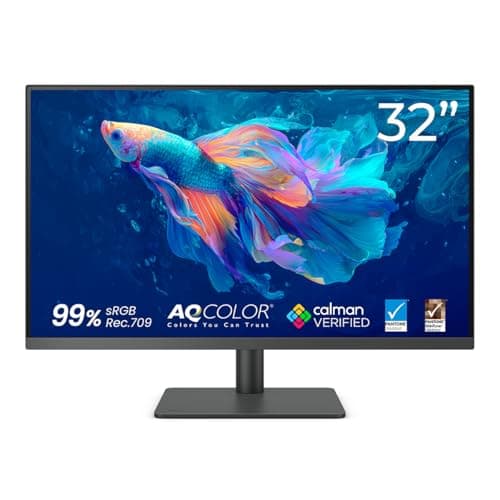 Image of BenQ PD3205U 32 Inch 4K Monitor for Graphics, IPS, AQCOLOR Technology, 99% sRGB, 99% Rec. 709, Delta E ≤ 3, Factory Calibrated, Uniformity, 90W USB-C, HDMI, DP, KVM, Compatible with MacBook