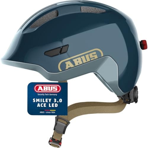 Image of ABUS children's helmet Smiley 3.0 ACE LED - bike helmet with light - deep fit & space for a pigtail - for girls and boys