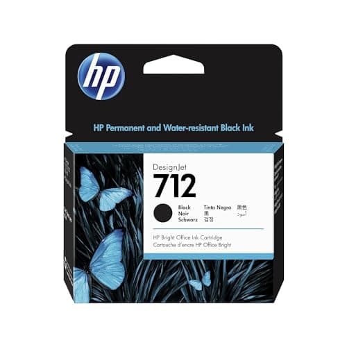 Image of HP 712 3ED71A Black 80-ml Genuine Ink Cartridge, high capacity with Original Ink, for DesignJet T650, T630, T250, T230 & Studio Large Format Plotter Printers 713 DesignJet Printhead