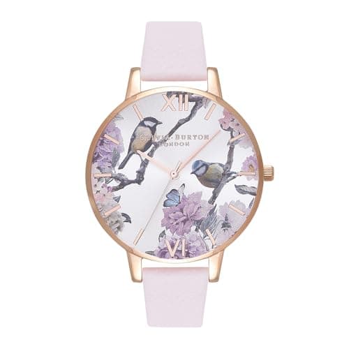 Image of Olivia Burton Analogue Quartz Watch for Women Pretty Blossom Collection with Blush Leather Strap - OB16PL35