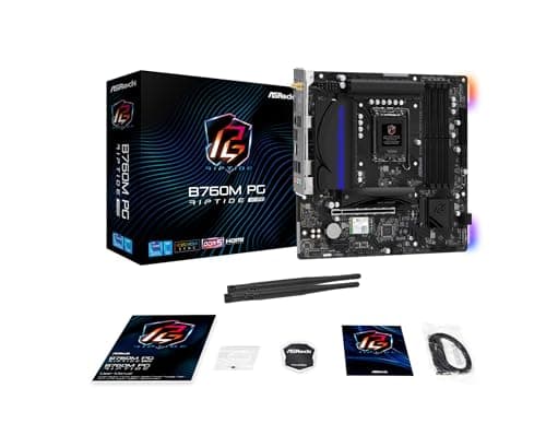 Image of ASRock B760M PG Riptide WiFi Micro-ATX Motherboard | Supports 14th/13th/12th Gen Intel | DDR5 7200+ (OC) | WiFi 6E | 2.5G LAN | 14+1+1 Power Phase | Front & Rear USB-C