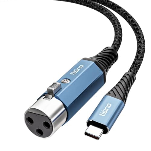 Image of Tisino XLR to USB C Microphone Cable(1m), Upgraded Hi-Fi Audio Recording Cable USB C Microphone Cable for Dynamic Microphones/Recorder/Laptop/Tablet
