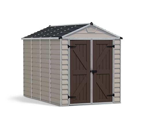 Image of Canopia by Palram SkyLight Shed Durable Storage Grey with Shelf (6x10, Tan)
