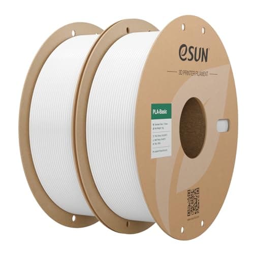 Image of eSUN PLA Filament 1.75mm, PLA Basic 3D Printer Filament Dimensional Accuracy +/- 0.05mm, 1KG per Spool, 2 Spools 3D Printing Filament,Cold White and Cold White