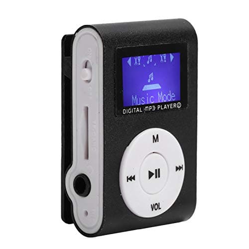 Image of FEBT Music Player, MP3 Player Mini MP3 Sports Back‑Clip LCD Screen Ultra‑lightweight 32GB FM Radio Voice Recorder for Outdoor(black)