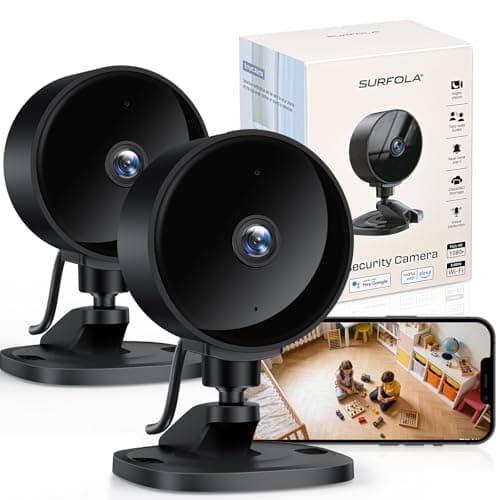 Image of Surfola 1080P Indoor Security Camera, Mini Pet Camera with Motion/Sound Detection, 2.4GHz WiFi CCTV Camera, Night Vision, 2-Way Audio, SD Card & Optional Cloud, APP Control
