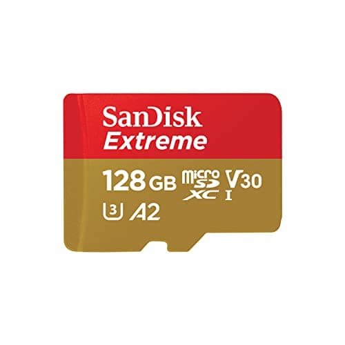Image of SanDisk 128GB Extreme microSDXC card +SD adapter, microSD card for smartphones, action cameras, drones, V30, up to 190 MB/s, SanDisk QuickFlow Technology, RescuePro Deluxe, UHS-I, 4k, V30, A2, U3