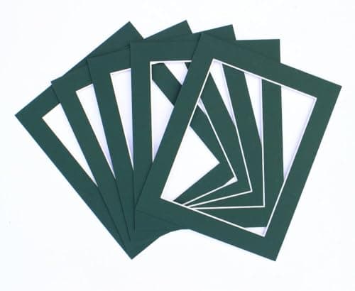 Image of Frame Company Pack of 3 Bottle Green Mounts 14x11 for A4 *Choice of Colours*