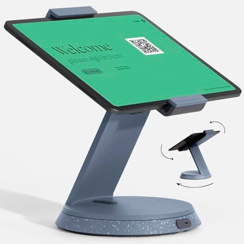 Image of Bouncepad Eddy Tablet Stand & iPad POS Stand | iPad Lockable Stand | Compatible With Most 7" - 13" Tablets | Strong Die-Cast Aluminium Tablet Stand For Desk | Blue