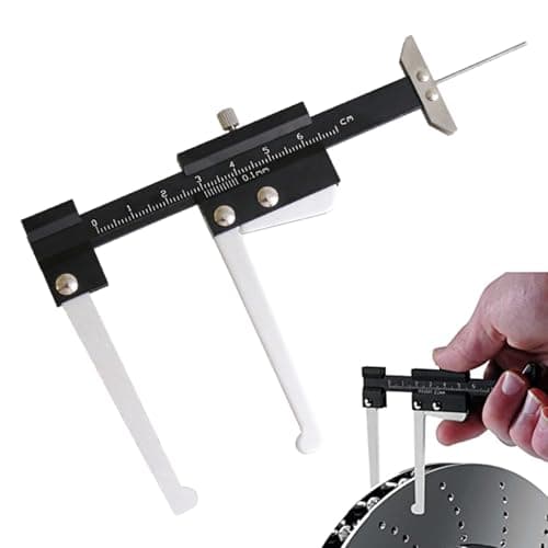 Image of Disc Brake Rotor Micrometer - Precision Thickness Gauge, Metric Measuring, Auto Depth Tool | Fast Accurate Ruler For Pad Inspection, Tire Tread Checking, Automotive Maintenance Garage Use