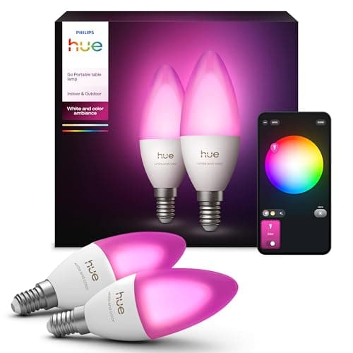 Image of Philips Hue 5.3W B39 E14 Colour Smart LED 2-Pack Bulbs