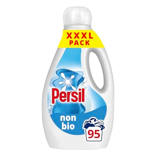 Image of Persil Non Bio Laundry Washing Liquid Detergent outstanding stain removal in quick & cold washes tough on stains, gentle next to sensitive skin 95 washes (2.565 L)