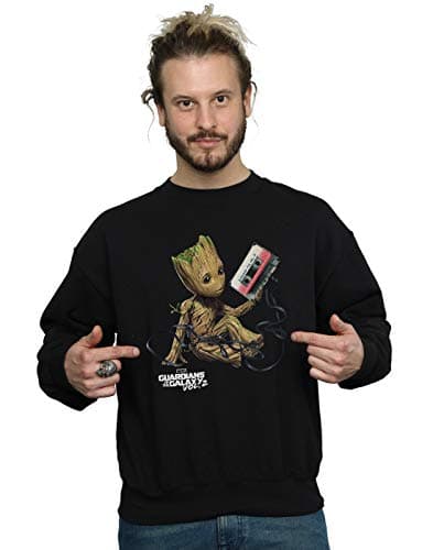 Image of Marvel Men's Guardians Of The Galaxy Groot Tape Sweatshirt Black XXXX-Large