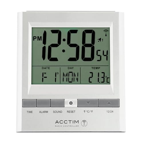 Image of Acctim 71717x Chula RC Digital LCD Alarm Clock in Silver
