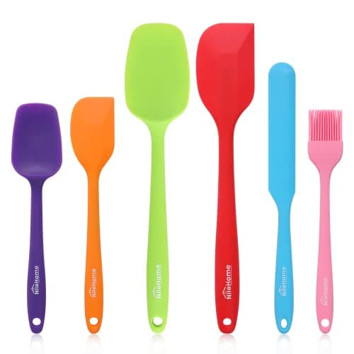 Image of NileHome Silicone Spatula Set Food Grade Kitchen Utensils with Silicone Brush Heat Resistant BPA-Free Rubber Spatula for Scraping, Baking, Cooking, Mixing, Multicolor(6pcs)