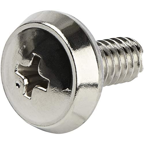 Image of StarTech 50-Pack 12-24 12mm Nickel Plated Screws, Mounting Screws for 19" or 10" Server Racks, Cabinets and Enclosures, Designed for Rust Control, Silver - TAA