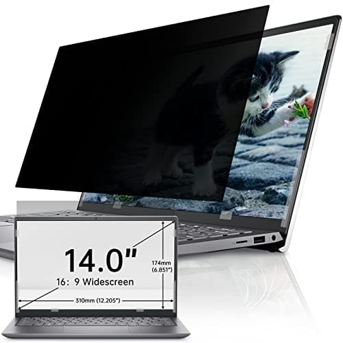 Image of IPROKKO 14 Inch Laptop Privacy Screen, Removable, Anti Blue Light Glare, Compatible with HP/Dell/Acer/Lenovo/ThinkPad/Samsung/Asus/Sony, 1 Count