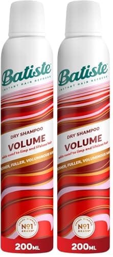 Image of Batiste Dry Shampoo and Volume 200ml, Hair Benefits with Plumping Collagen, No Rinse Spray to Refresh Hair in Between Washes (Pack of 2)
