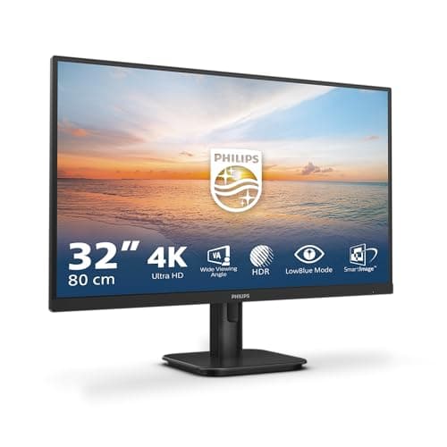 Image of Philips 32E1N1800LA - 32 Inch Ultra HD Monitor, Adaptive Sync, HDR10, Speaker (3840 x 2160, 60 Hz, DisplayPort, HDMI) Black