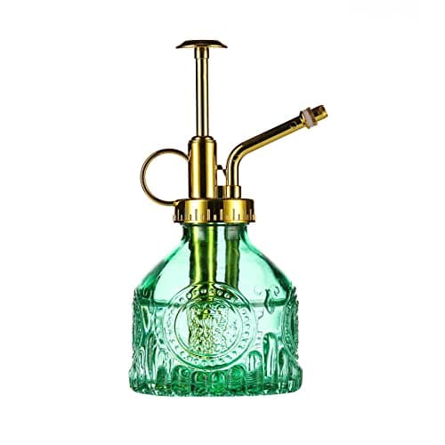 Image of Eidoct Glass Plant Mister - Green Glass Water Spray Bottle with Gold Pump, Small Plant Sprayer for Indoor Outdoor Use