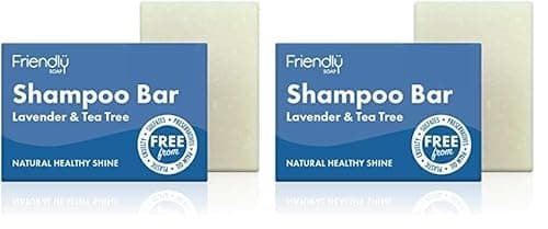 Image of Friendly Soap Handmade Natural Lavender & Tea Tree Shampoo Bar - Antibacterial, Rich, Nourishing 95g (Pack of 2)