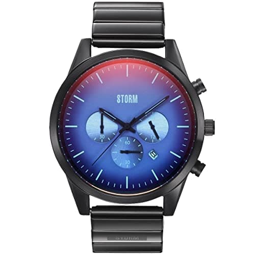 Image of STORM Crusader Slate Blue Men's Chronograph Watch with Metal Strap, photochromic Glass, Date and Luminous Markers, and Water Resistant to 50m