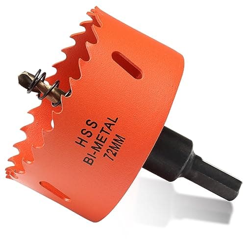Image of 72mm Hole Saw Drill Bit for Wood and Metal, Bi-Metal Circular Hole Cutter with cutting Depth of 35mm for Steel, Cast Iron, Aluminium, Plywood, Acrylic, PVC/UPVC