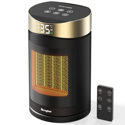 Image of Electric Heater 1500W, Portable PTC Ceramic Fan Heater With Thermostat, 4Modes with ECO-Mode,12HTimer, 70°Oscillating, Overheat & Tip-Over Protection, Quiet Space Heater for Home & Office Use (Gold)