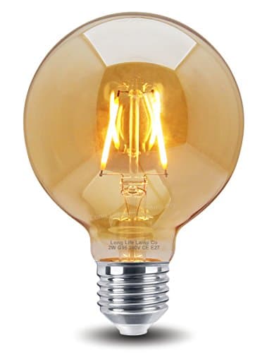 Image of Retro Vintage LED 2w Globe Edison Style Filament Bulb Smoked Gold Glass G95 E27 Edison Screw